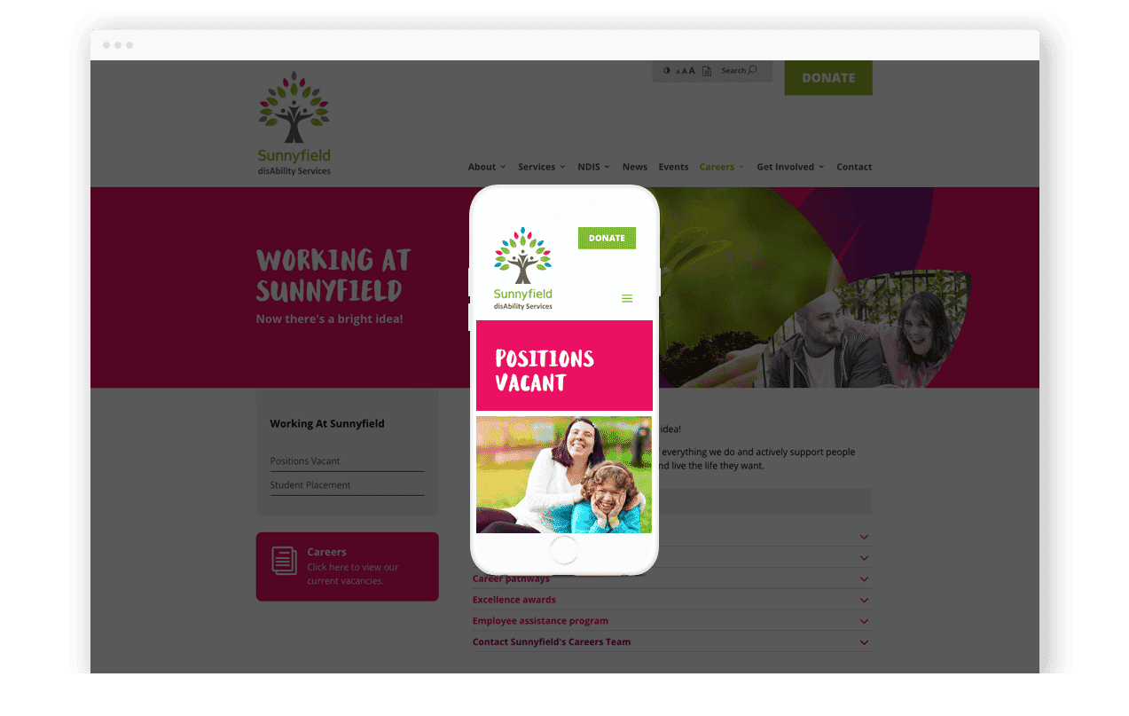 Disability Care Website Design