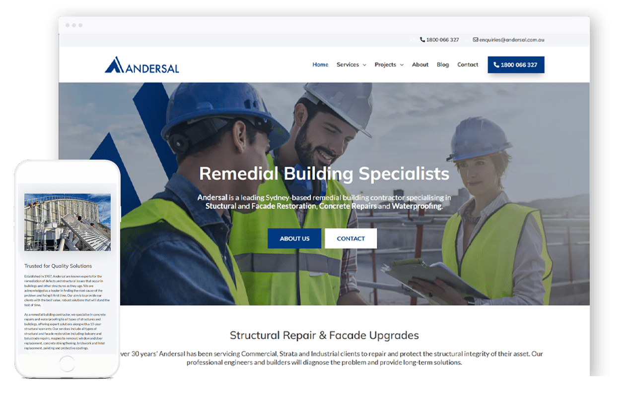 Remedial Building Business Website Design