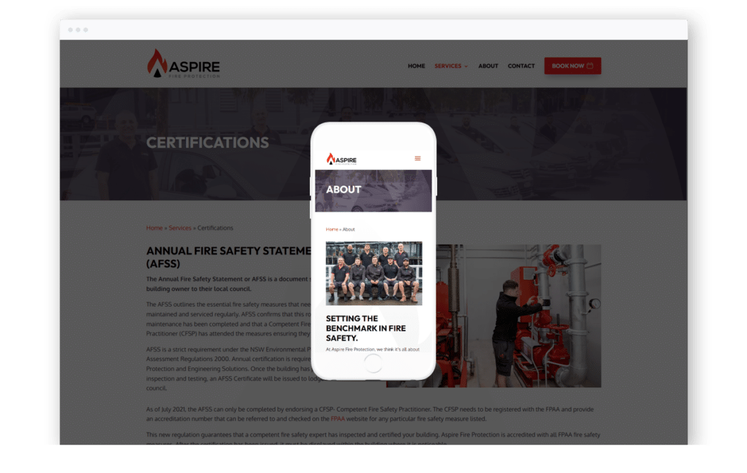 Fire Protection Business Website Design Case Study: Aspire Fire