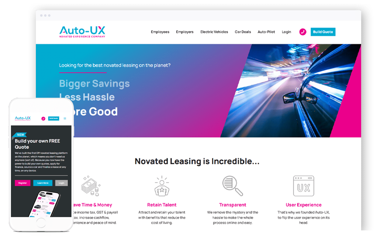 Novated Leasing website design