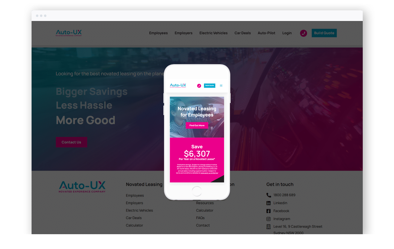 Novated Leasing website design