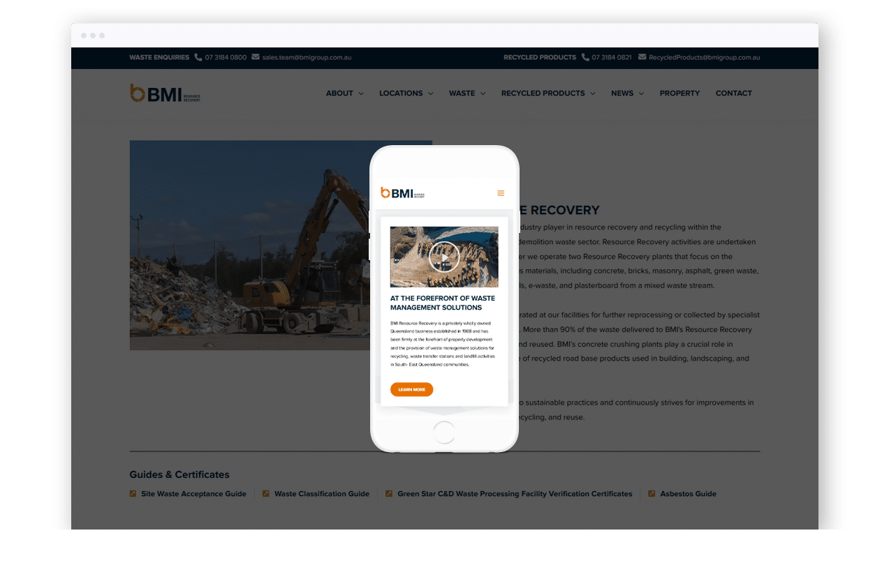 Waste Management Business Website Design