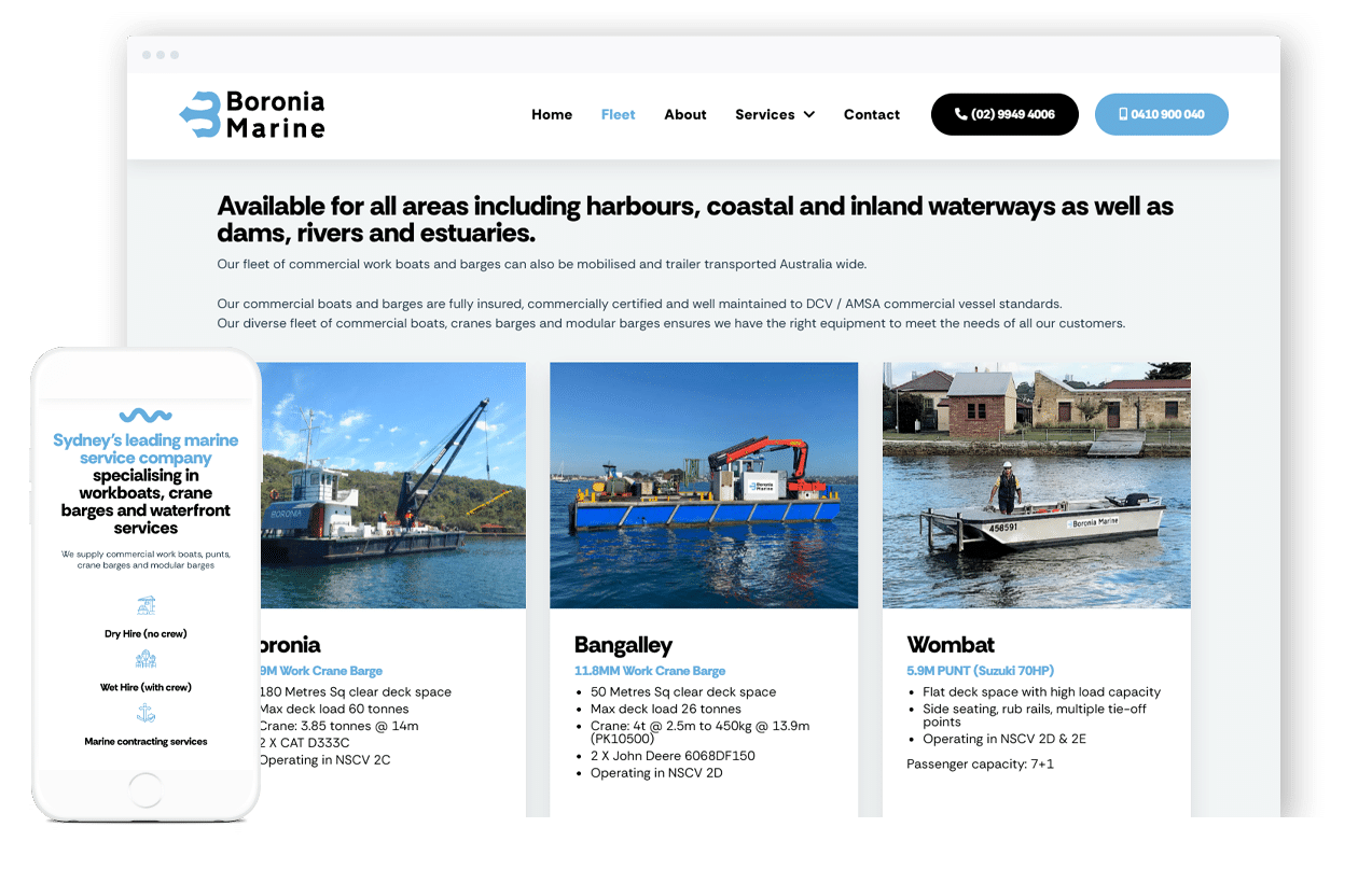Marine Services Website Design