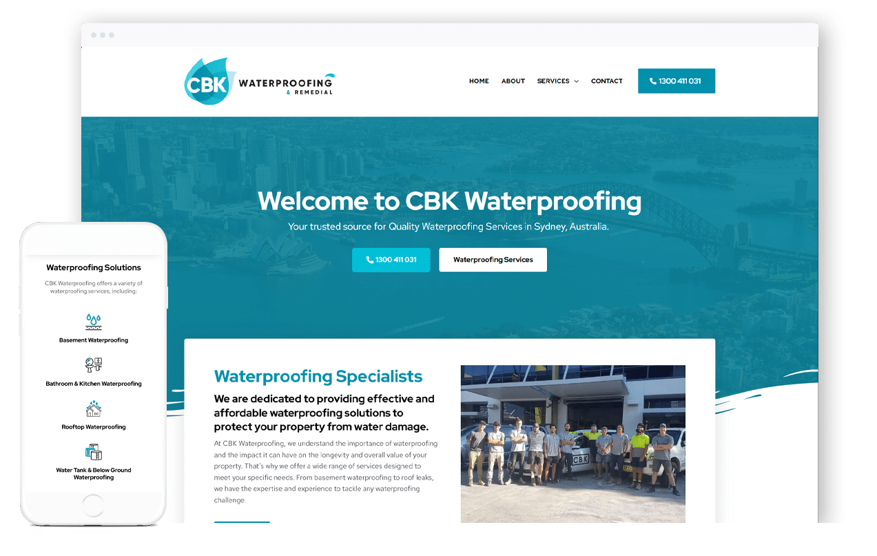 Waterproofing Business Website Design