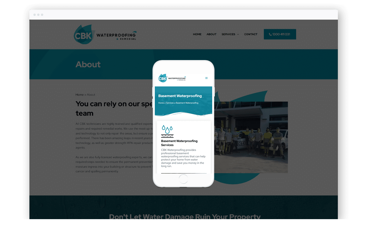Waterproofing Business Website Design