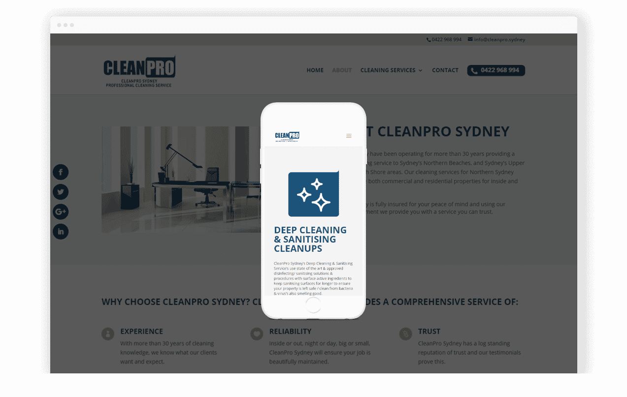 Cleaning Company Website Design