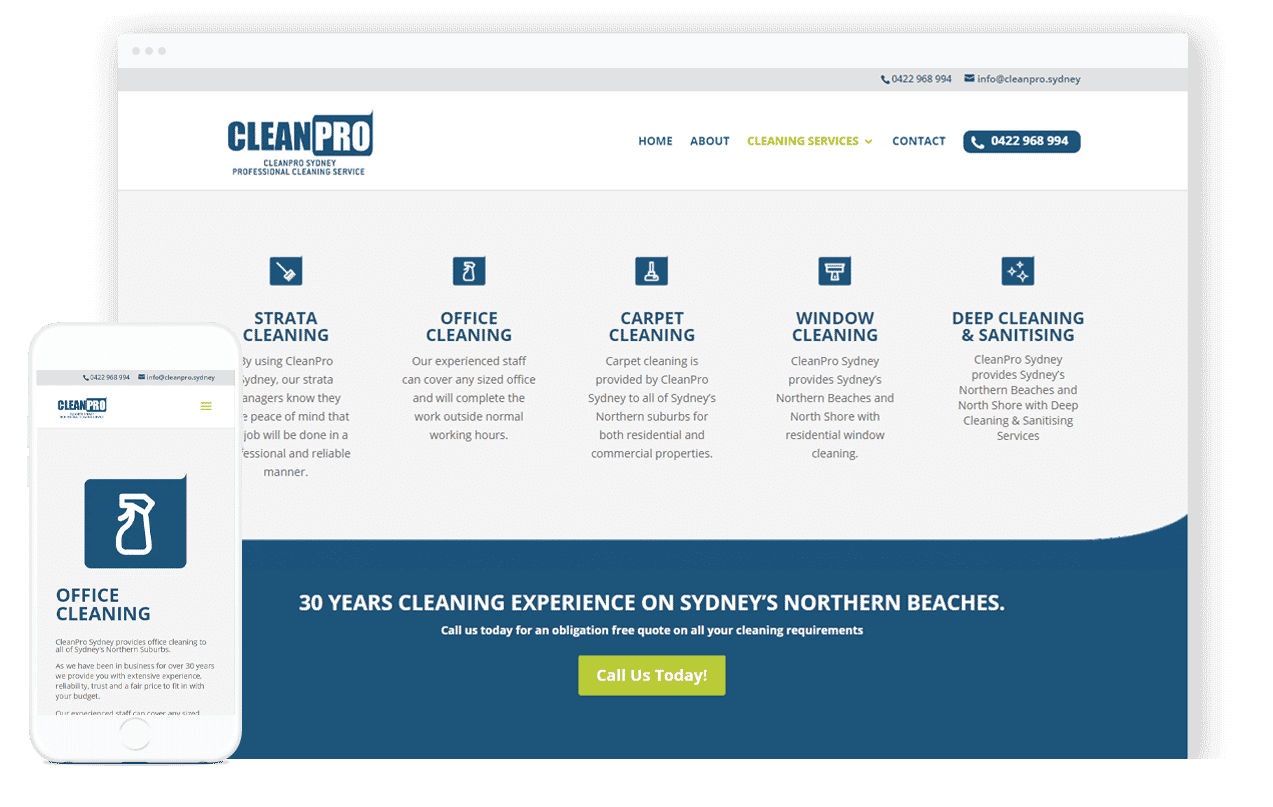 Cleaning Company Website Design