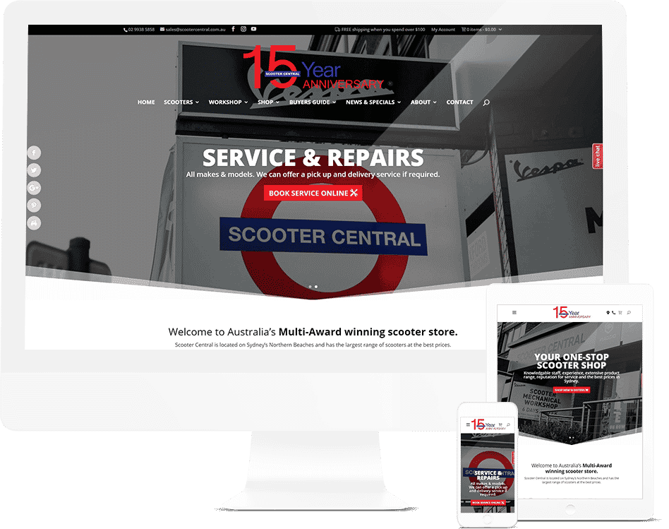 Scooter Shop Website Design