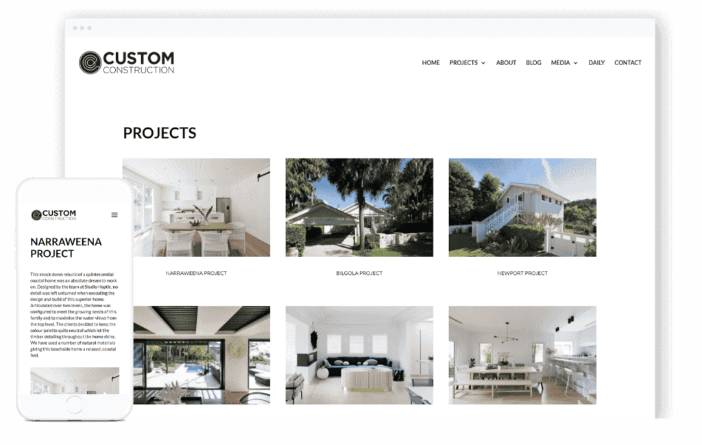 Building Company Website Design: Customconstruction | Pixel Fish