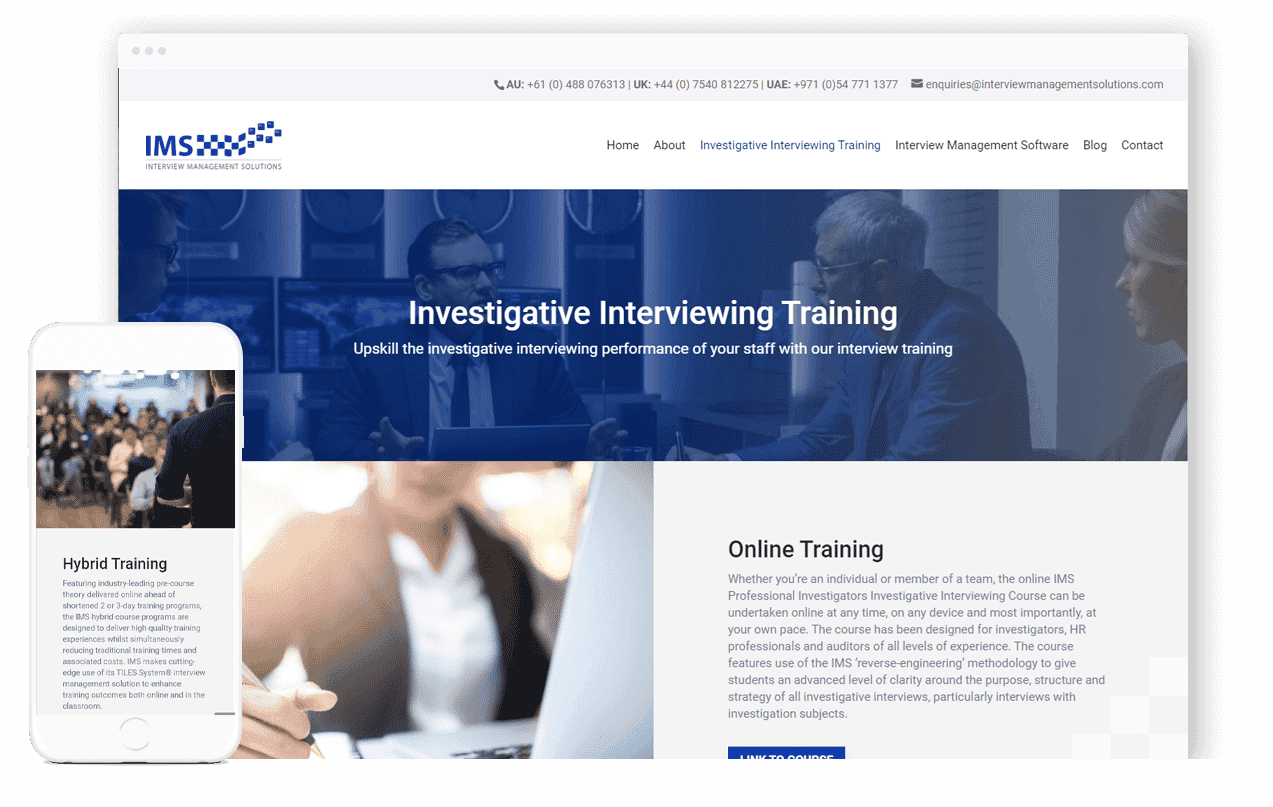 Training Services Website Design