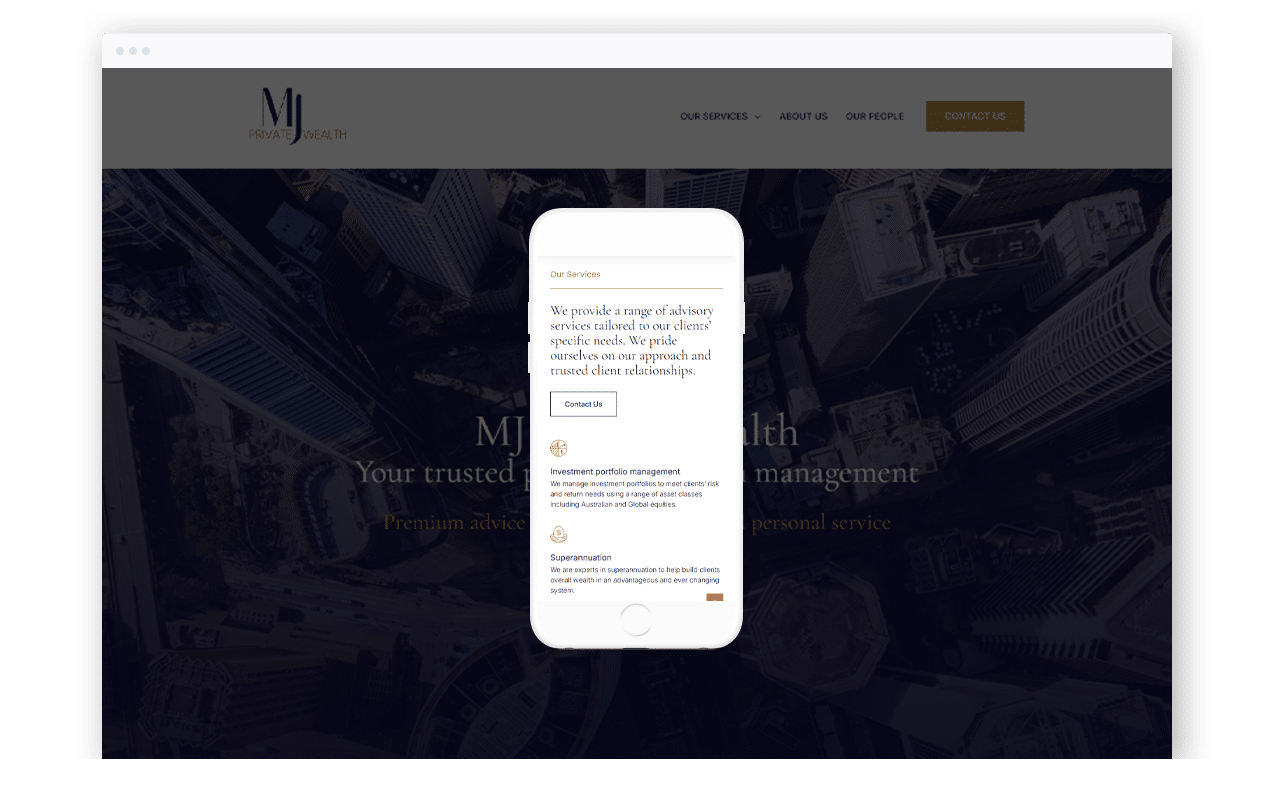 Wealth Advisory Services Website Design