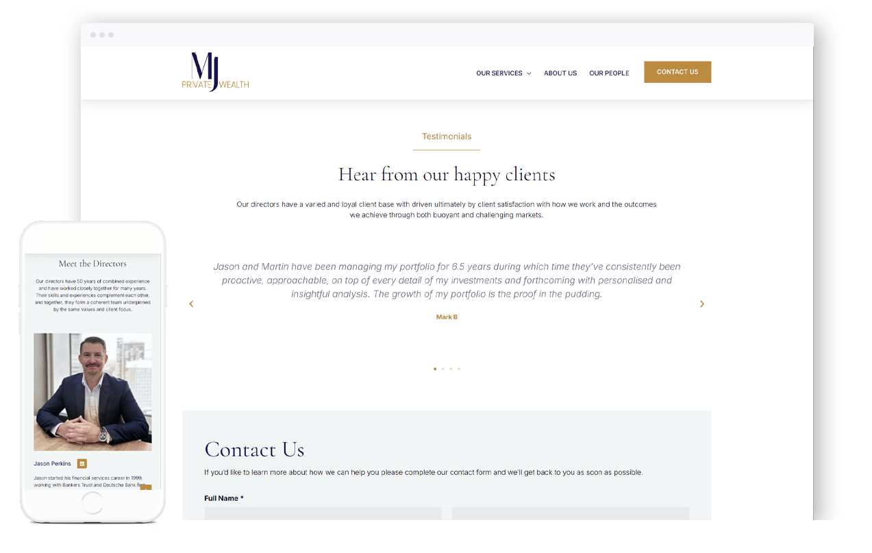 Wealth Advisory Services Website Design