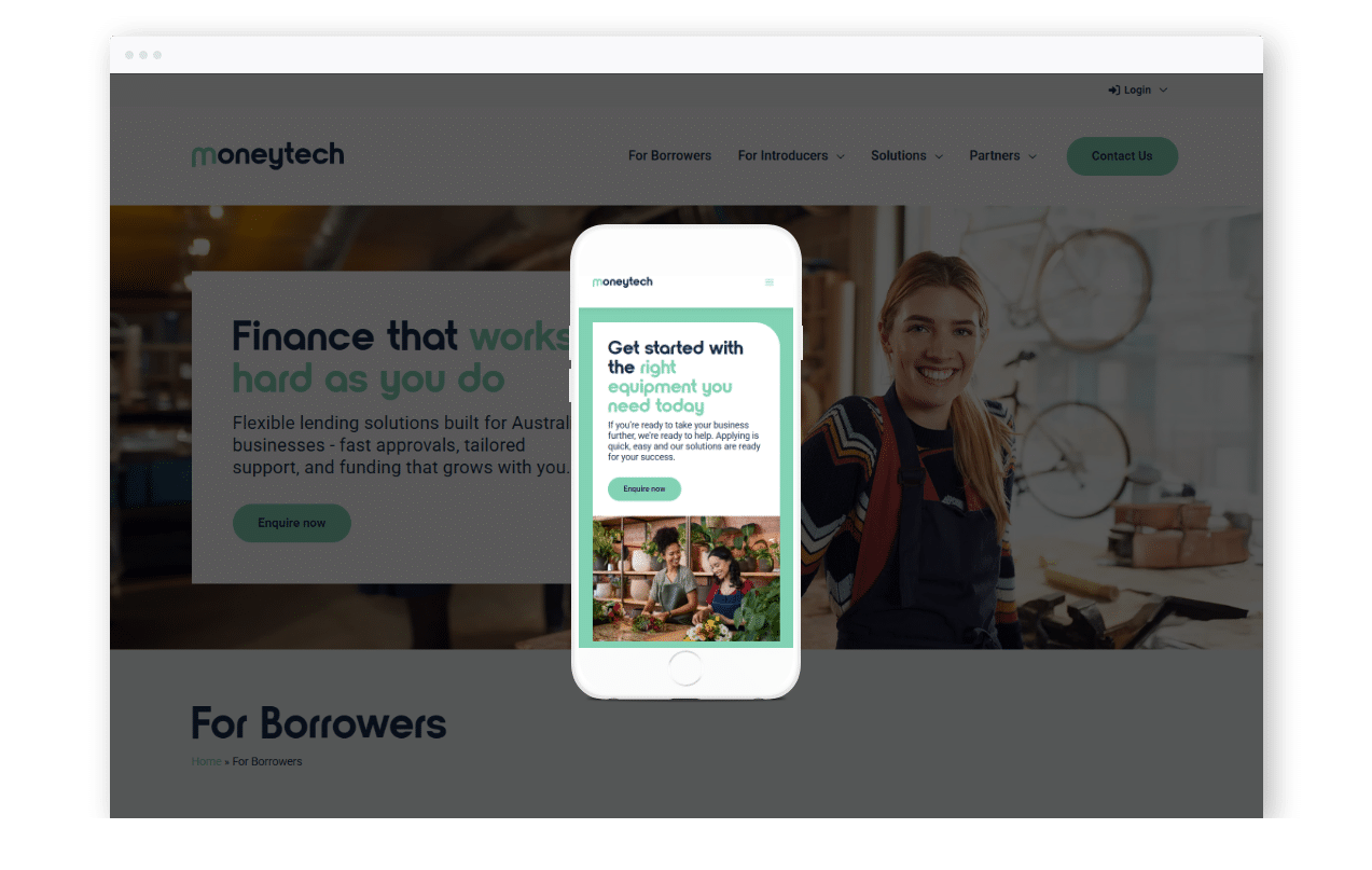Lending Solutions website design