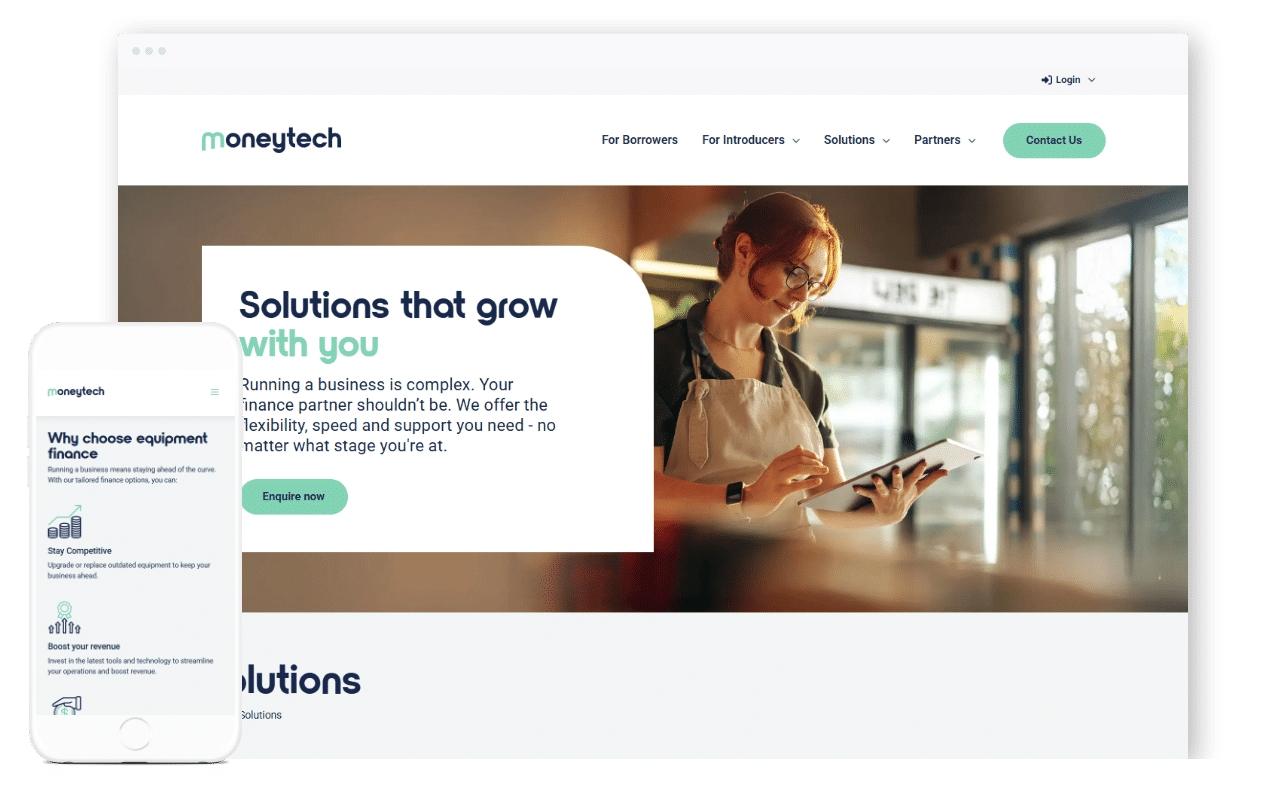 Lending Solutions website design