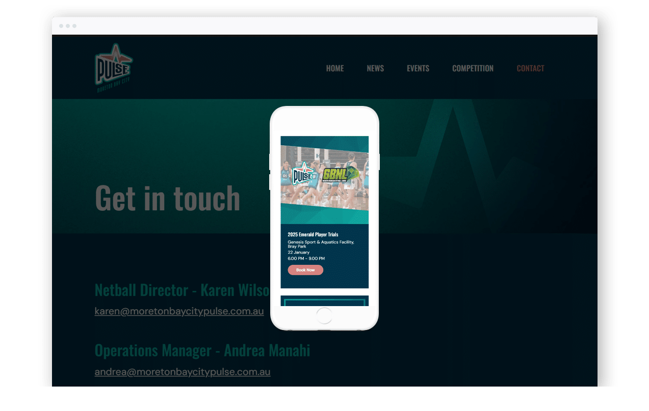 Netball Website Design