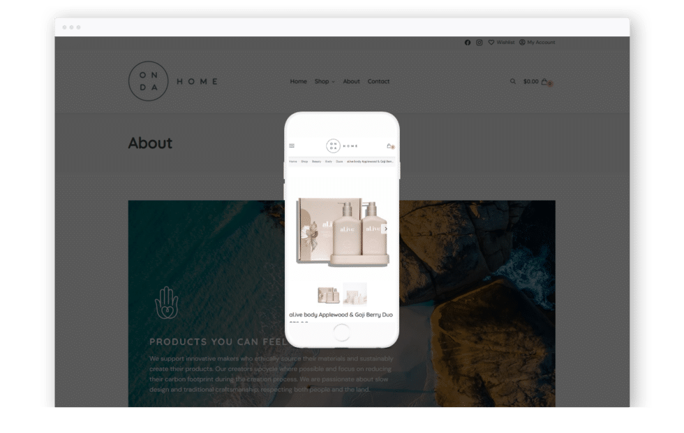 Sustainable Website Design Case Study ONDA Home
