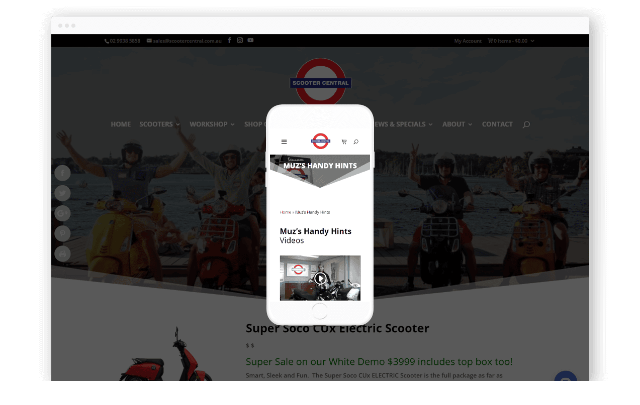 Scooter Shop Website Design