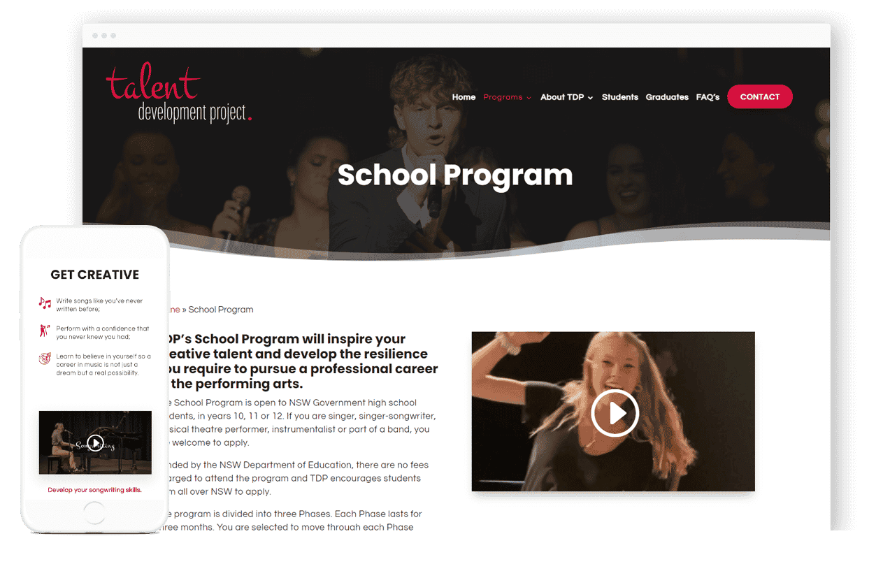 Creative Arts Website Design