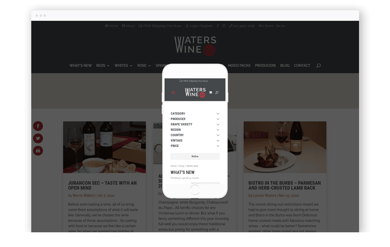 Wine Store Website Design