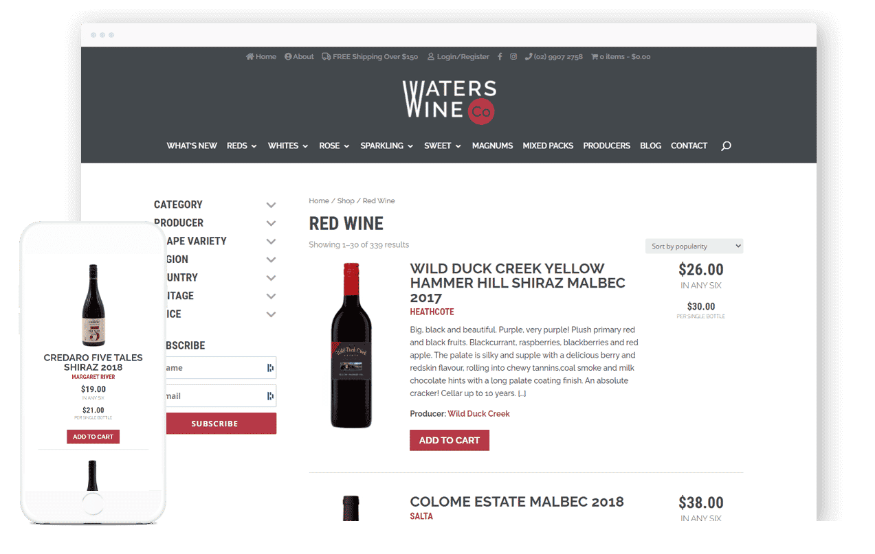 Wine Store Website Design